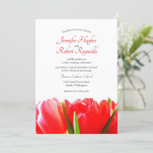 Faire-part de mariage des Tulipes rouges