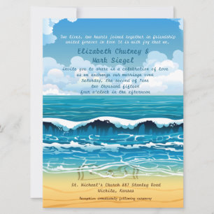 Faire-part de mariage des vagues de 6,5 x 8,75 po