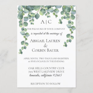 Faire-part de mariage des vignes d'Eucalyptus