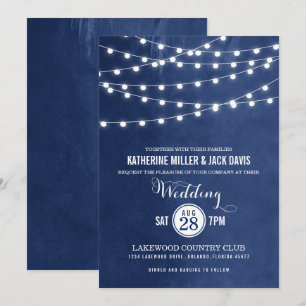 Faire-part de mariage des voyants à cordes bleu ma