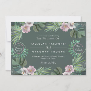 Faire-part de mariage d'été à thème tropical