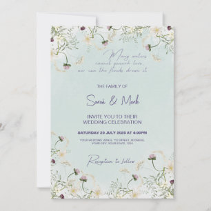 Faire-part de mariage d'été : Floral, Chanson de S