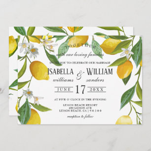 Faire-part de mariage d'été moderne Boho Lemon