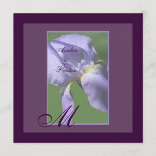 Faire-part de mariage d'été Monogramme Purple Iris