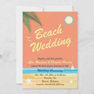Faire-part de mariage d'été Orange