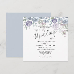 Faire-part de mariage d'Eucalyptus bleu floral rus