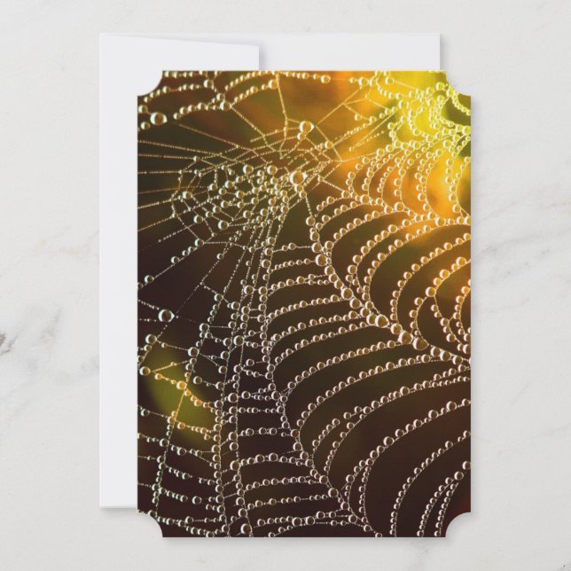 Faire-part de mariage d'Halloween de Golden Cobweb (Devant)