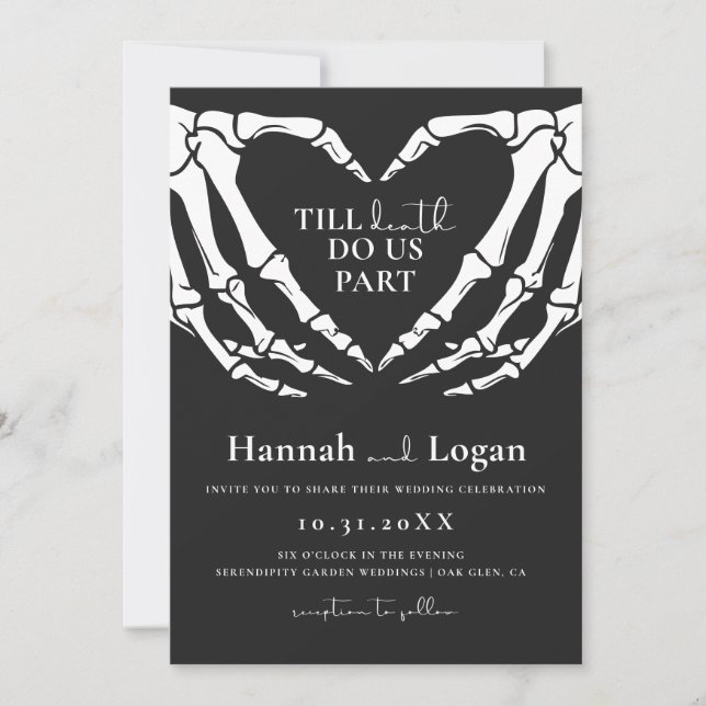 Faire-part de mariage d'Halloween, Mariage gothiqu (Devant)