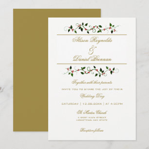 Faire-part de mariage d'hiver de vacances de Noël