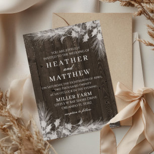 Faire-part de mariage d'hiver rustique