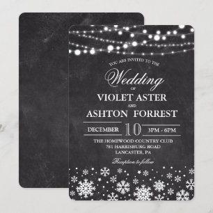 Faire-part de mariage d'hiver Snowflon