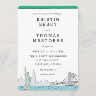 Faire-part de mariage d'horizon de New York City