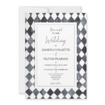 Faire-part de mariage Diamants Noir et Blanc