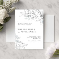 Faire-part de mariage d'illustration botanique flo