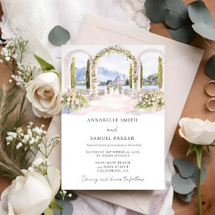 Faire-part de mariage d'illustration du lieu aquar