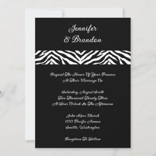 Faire-part de mariage d'impression Black Zebra