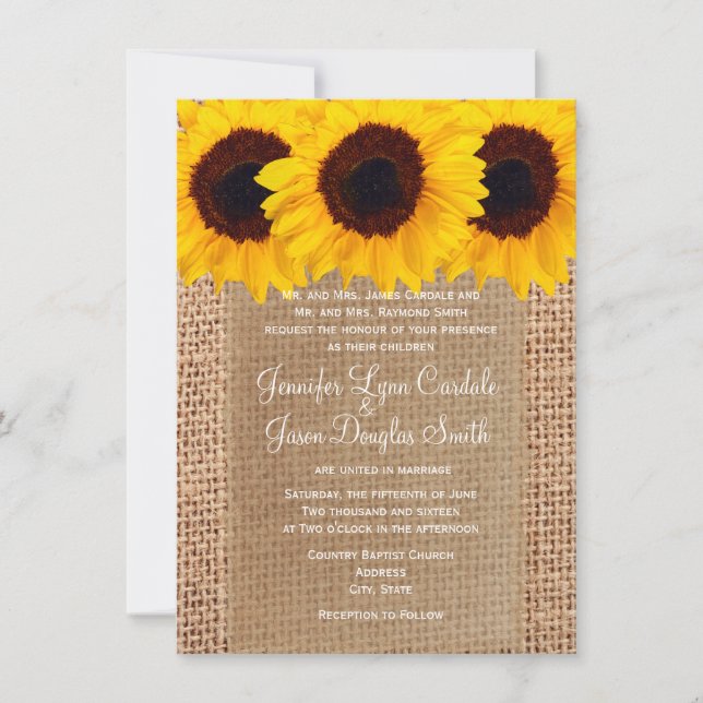 Faire-part de mariage d'impression de toile de (Devant)
