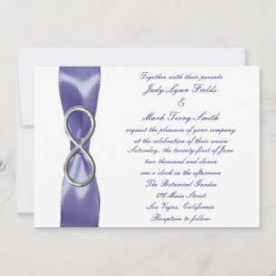 Faire-part de mariage d'infini d'argent bleu viole