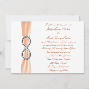 Faire-part de mariage d'infini d'argent orange