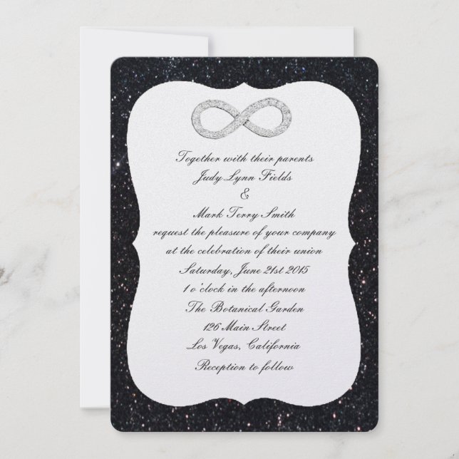 Faire-part de mariage d'infini diamant Parties sci (Devant)