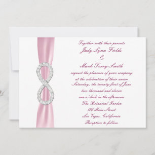 Faire-part de mariage d'infini diamant rose
