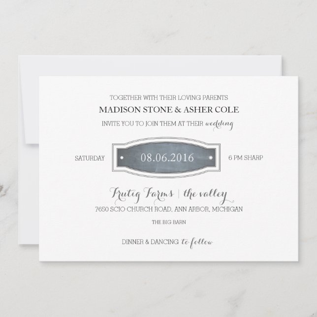 Faire-part de mariage d'insigne de tableau de bord (Devant)