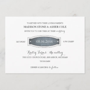Faire-part de mariage d'insigne de tableau de bord