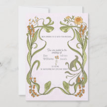 Faire-part de mariage d'inspiration Art nouveau