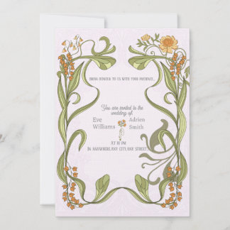 Faire-part de mariage d'inspiration Art nouveau