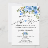 Faire-part de mariage discret bleu, juste de l'amo