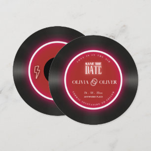 Faire-part de mariage disque vinyle romantique