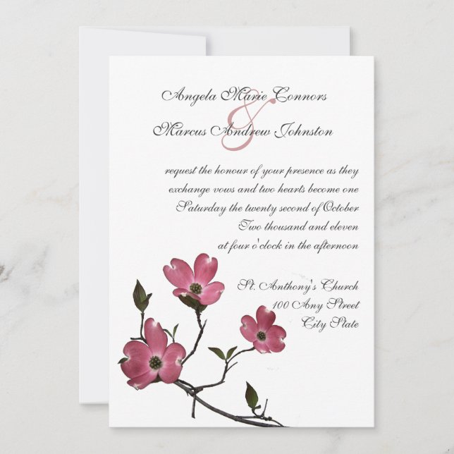 Faire-part de mariage Dogwood (Devant)