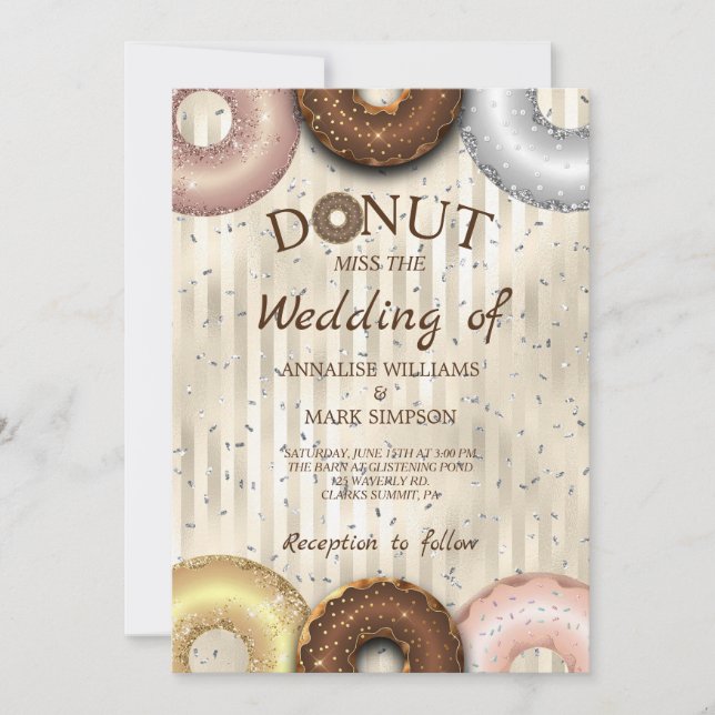 FAIRE-PART DE MARIAGE DONUT (Devant)