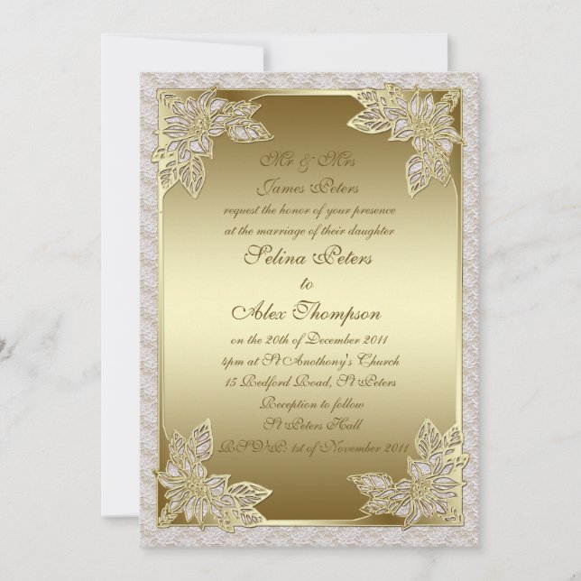 Faire-part de mariage d'or (Devant)
