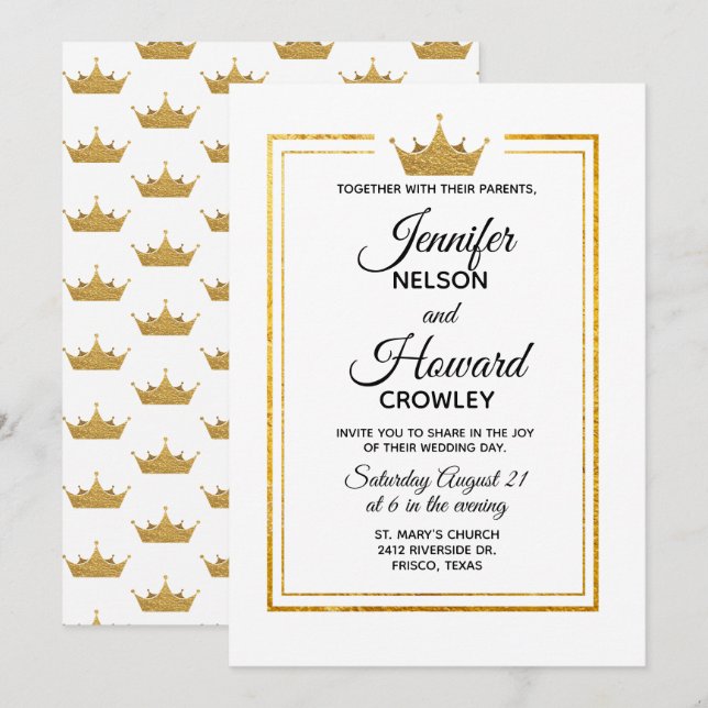Faire-part de mariage d'or (Devant / Derrière)