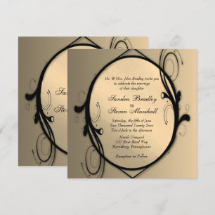 Faire-part de mariage d'or antique Imaginaire