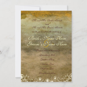 Faire-part de mariage d'or de la dégradation urbai