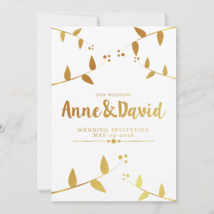 Faire-part de mariage doré
