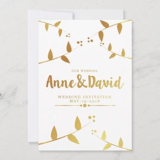 Faire-part de mariage doré