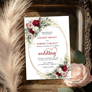 Faire-part de mariage doré chic boho Bourgogne
