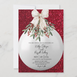 Faire-part de mariage d'ornement de Noël Red Spark