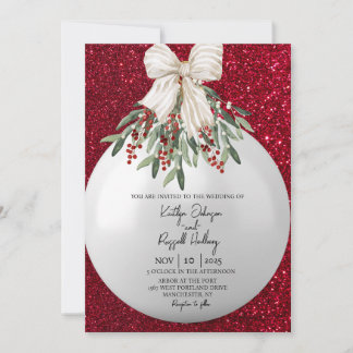 Faire-part de mariage d'ornement de Noël Red Spark