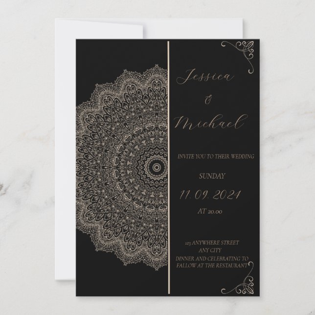 Faire-part de mariage d'ornements (Devant)