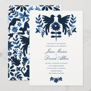 Faire-part de mariage d'Otomi de Mexicain - marine