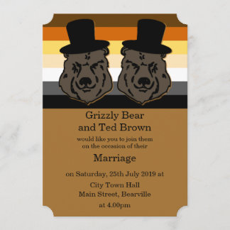 Faire-part de mariage d'ours pour des homosexuels