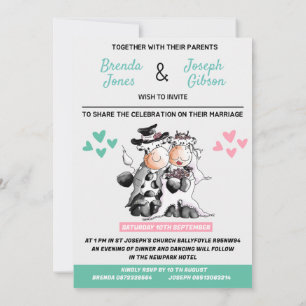 Faire-part de mariage drôle avec des vaches
