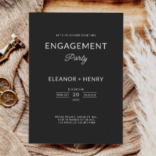 Faire-part de mariage du Black Engagement Party