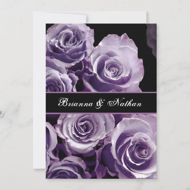 Faire-part de mariage du bouquet de roses PURPLE L (Devant)