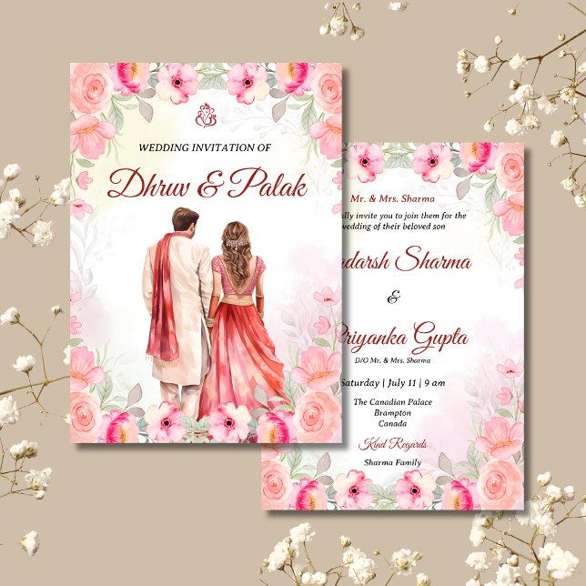 Faire-part de mariage du hindou indien faire-part  (Créateur téléchargé)