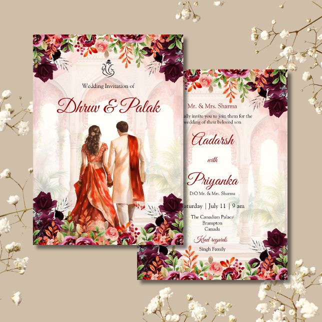 Faire-part de mariage du hindou indien faire-part  (Créateur téléchargé)